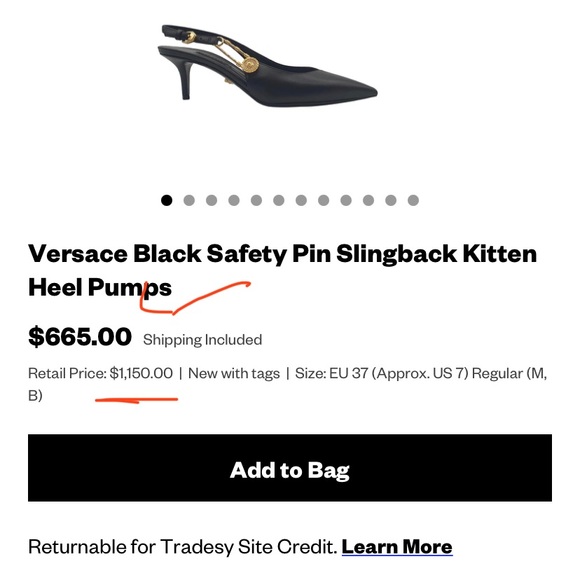 Versace Safety Pin slingback pumps - Picture 2 of 6